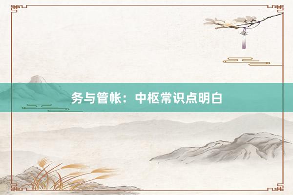 务与管帐:中枢常识点明白